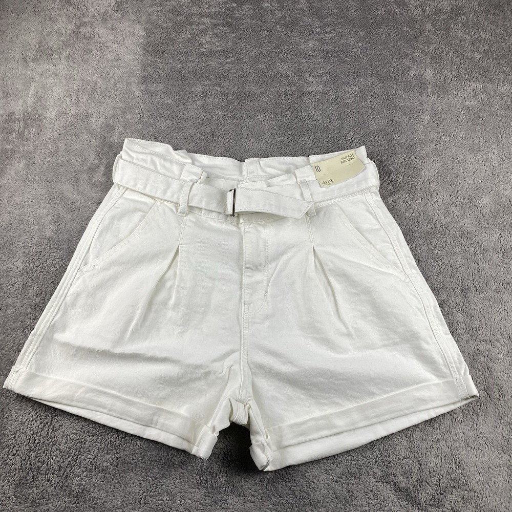 Ana High Rise Midi Short 4" inseam Womens‎ 10 White NWT